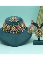   Party Wear  Multi Color Pakistani Choker Kundan Necklace Set